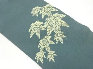 作家物　縮緬地伊勢型染草花模様名古屋帯